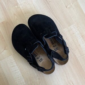 Birkenstock Tokio Black Suede Clog Sandals